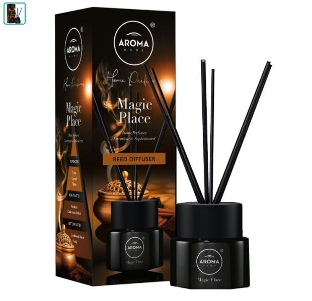 Ароматизатор для дома пахучка с палочками Aroma Home Black Series Sticks аромапалочки Magic Place 100 мл, фото №1