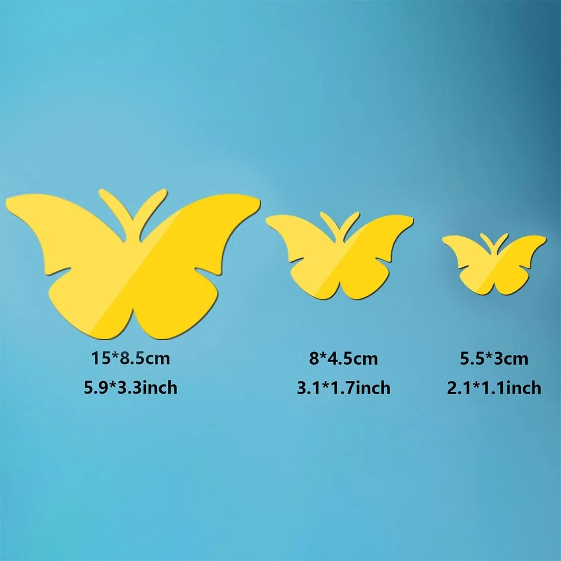 Дзеркальний декор Метелики 36 штук Акрилові 3D наклейки B Style Чорний, фото №5