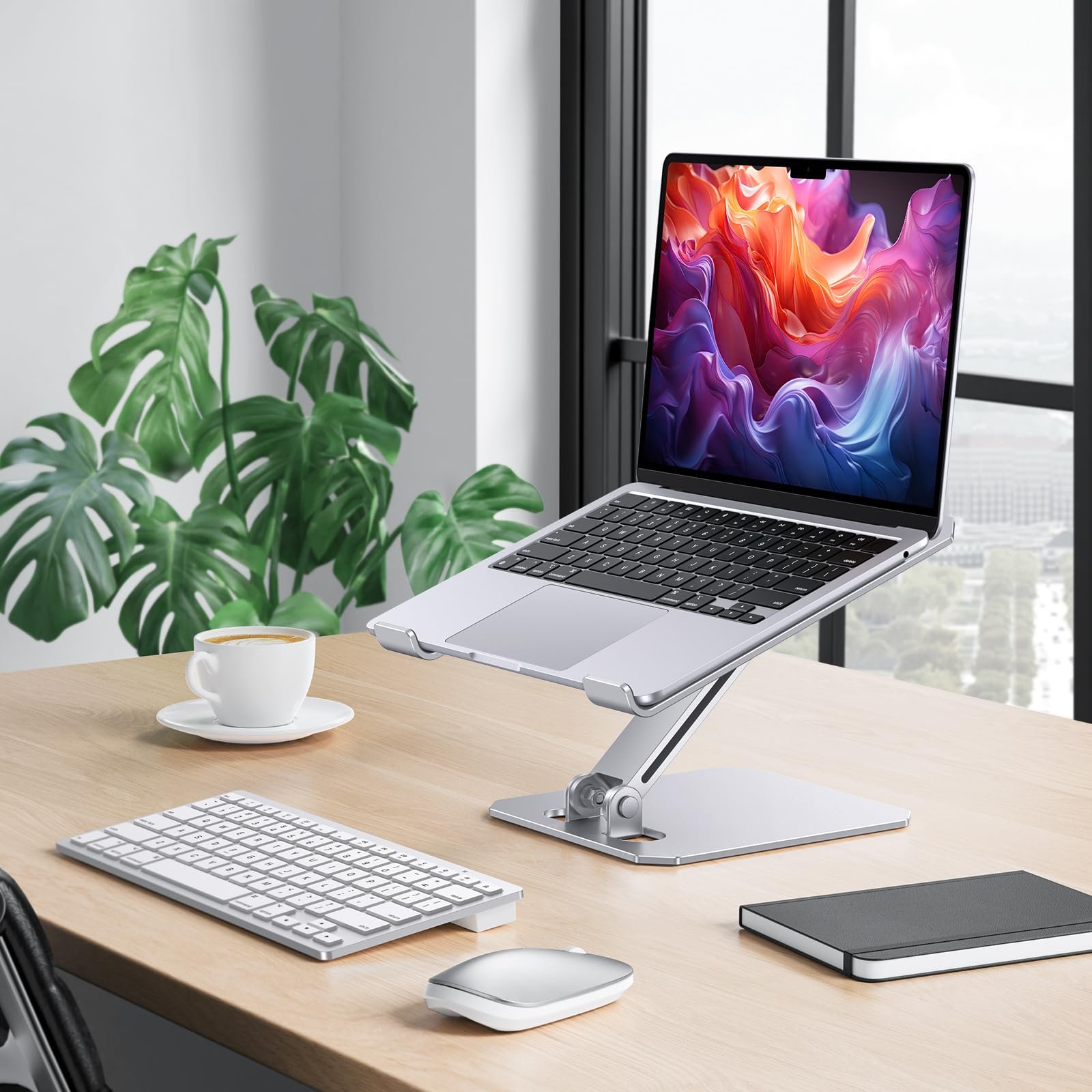 Підставка для ноутбука OMOTON Алюміній Регульована по висоті Сріблястий, фото №4