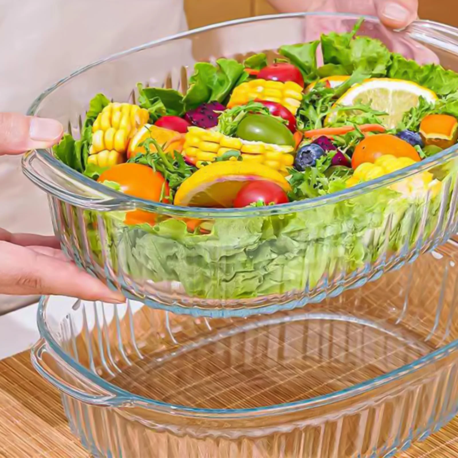 Форма для запекания с крышкой 2,8 л стеклянная 31 x 21,5 x 13 см, фото №7