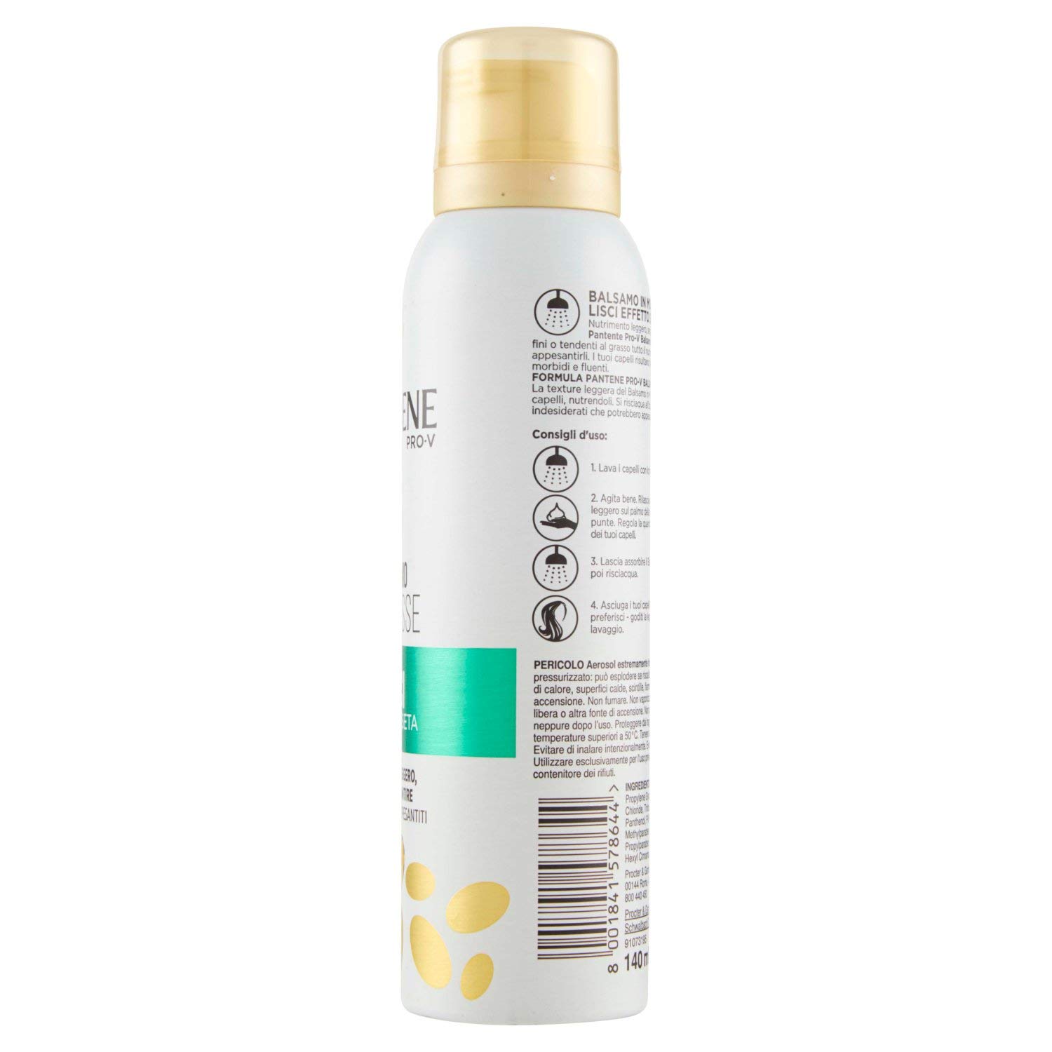 Кондиціонер Pantene Pro-V Pro-V Smooth Пінка Шовкова м'якість та контроль пухнастості - 140 г, фото №4