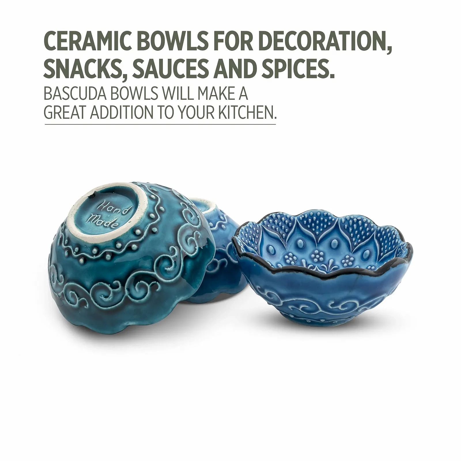 Маленькая керамическая миска для снеков Mandala, набор 6 штук, фото №7