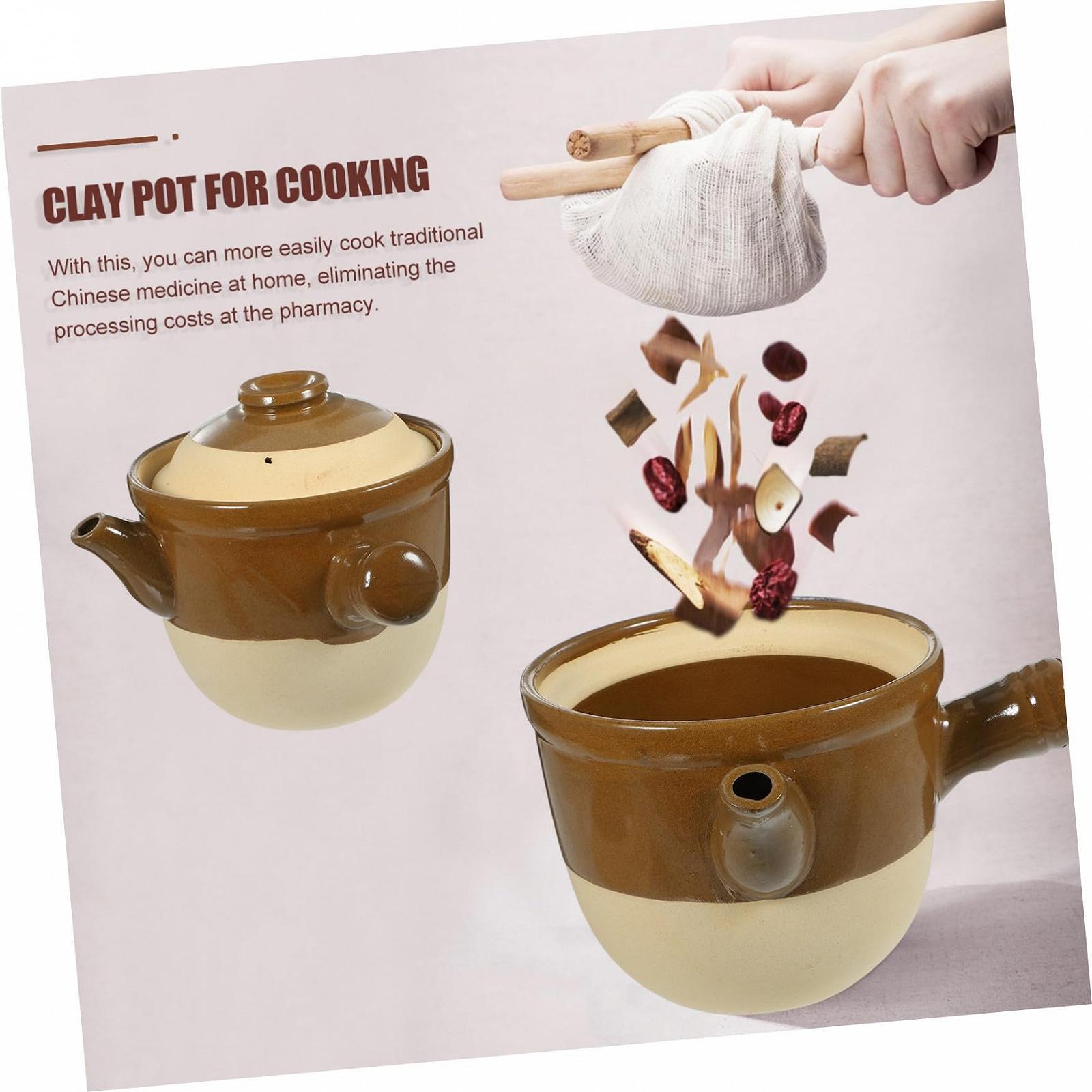 Горщик традиційний глиняний для приготування їжі та трав Керамічний, фото №8