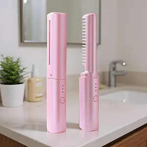 Випрямляч-щітка для волосся Portable USB Rechargeable для подорожей та дому synthetic.ua - Фото 1