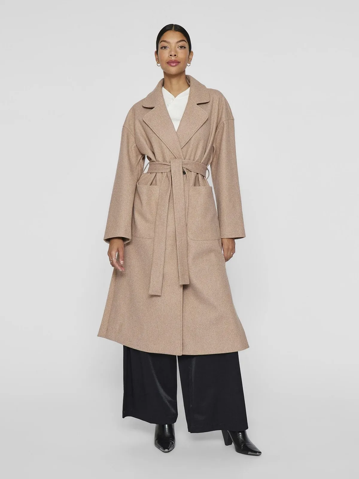 Пальто Vila Длинное с поясом, фото №3 Пальто Vila Длинное с поясом, фото №3