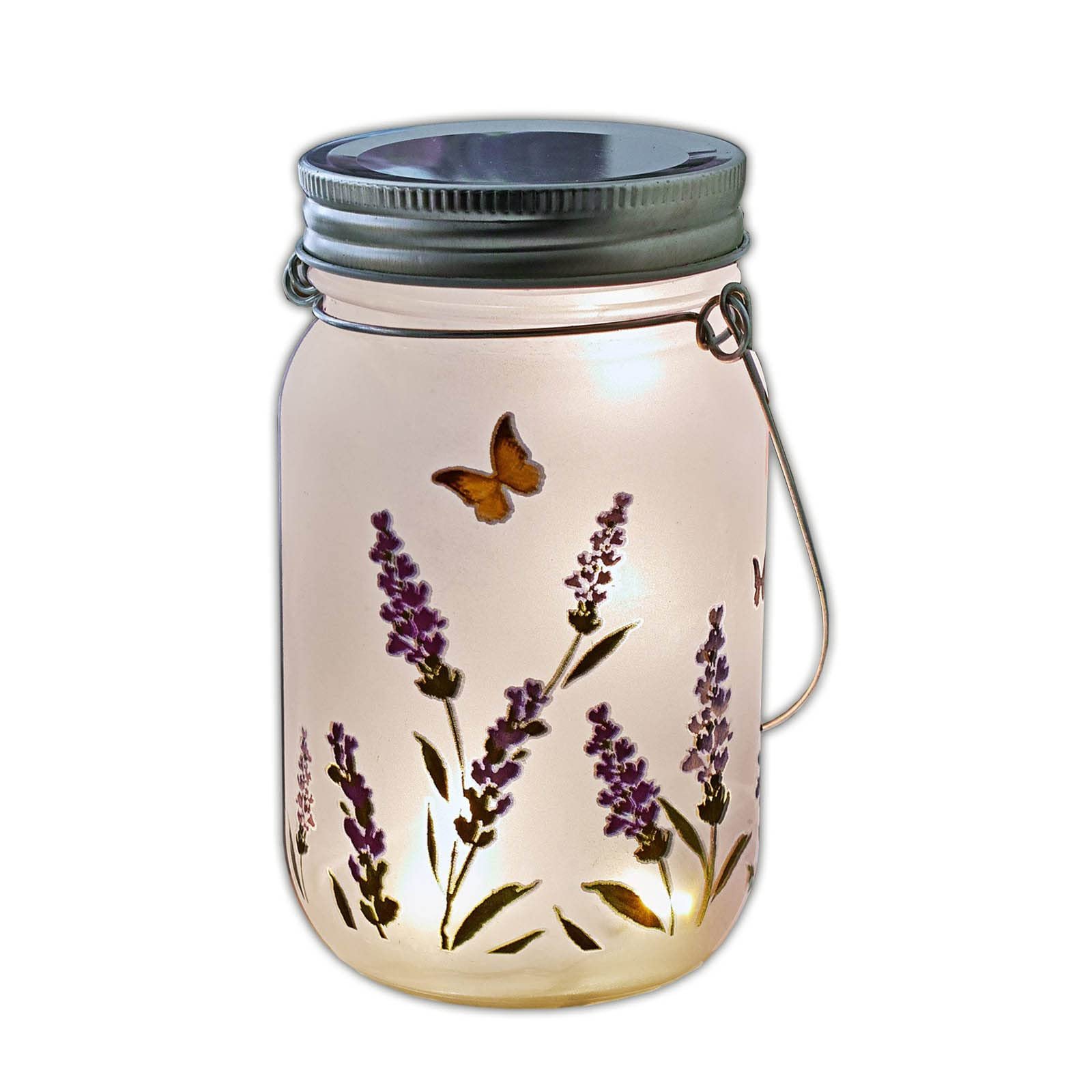 Настільна лампа Скляний ліхтар 10 LED на батарейках, фото №1