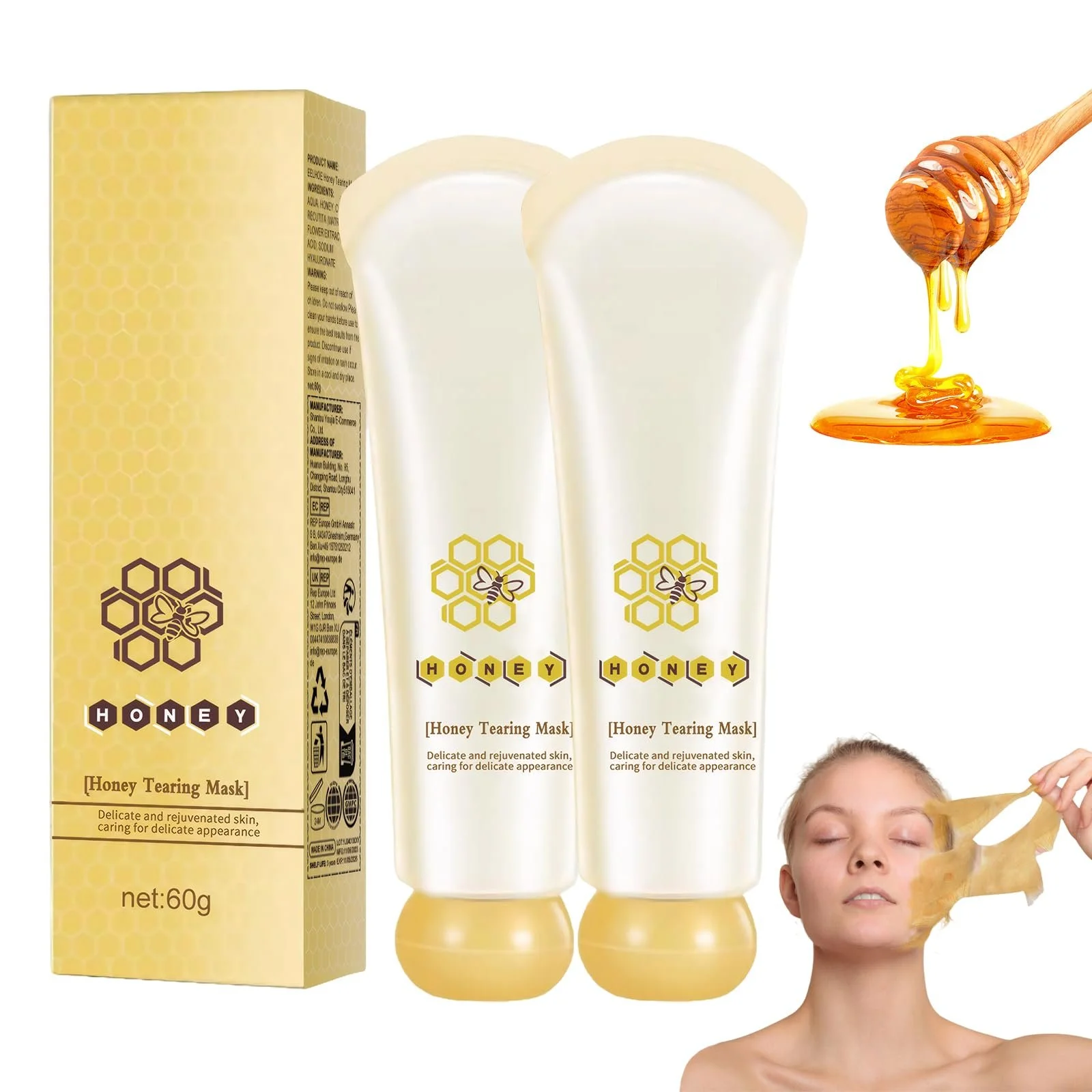 Маска-плівка для обличчя Мед Колаген 60 г (2 шт.) для підтяжки обличчя, фото №1