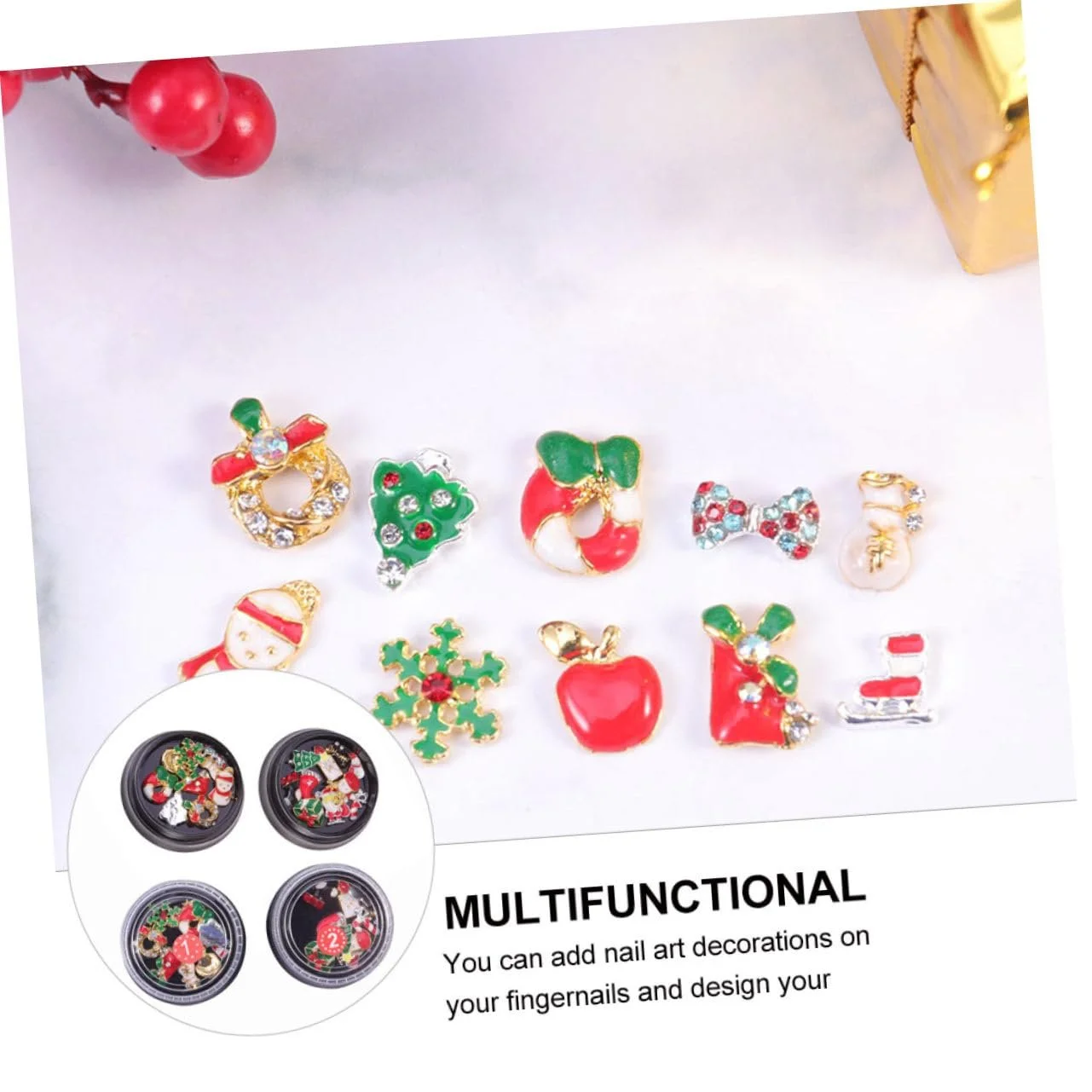 Украшения для ногтей Бриллиант FRCOLOR Рождественский снеговик 3D, 8 коробок, фото №5