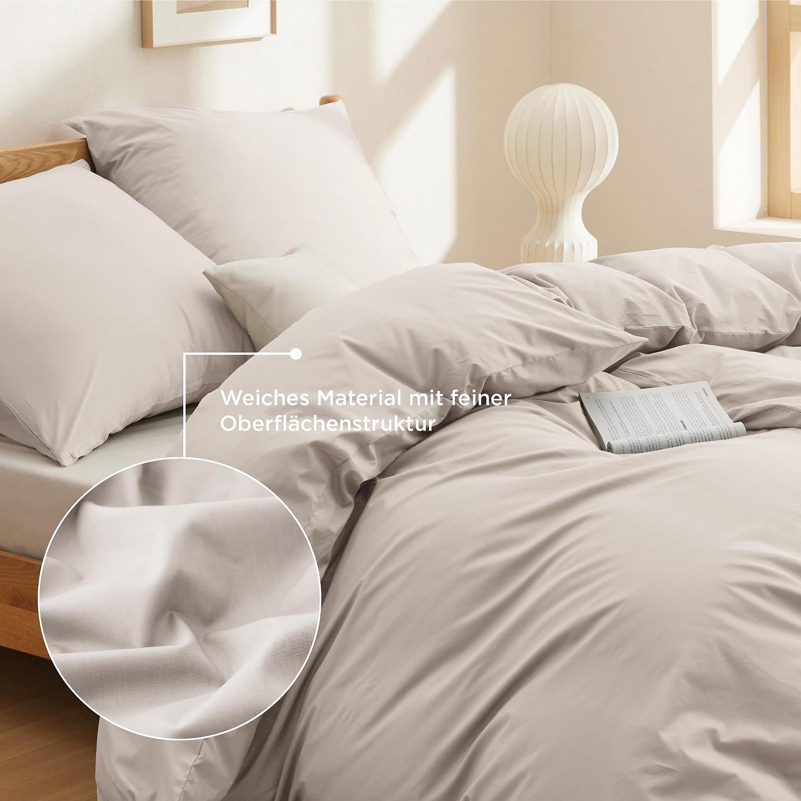 Постельное белье BEDSURE Хлопок 135 x 200 см, комплект из 4 предметов, бежевый, фото №3
