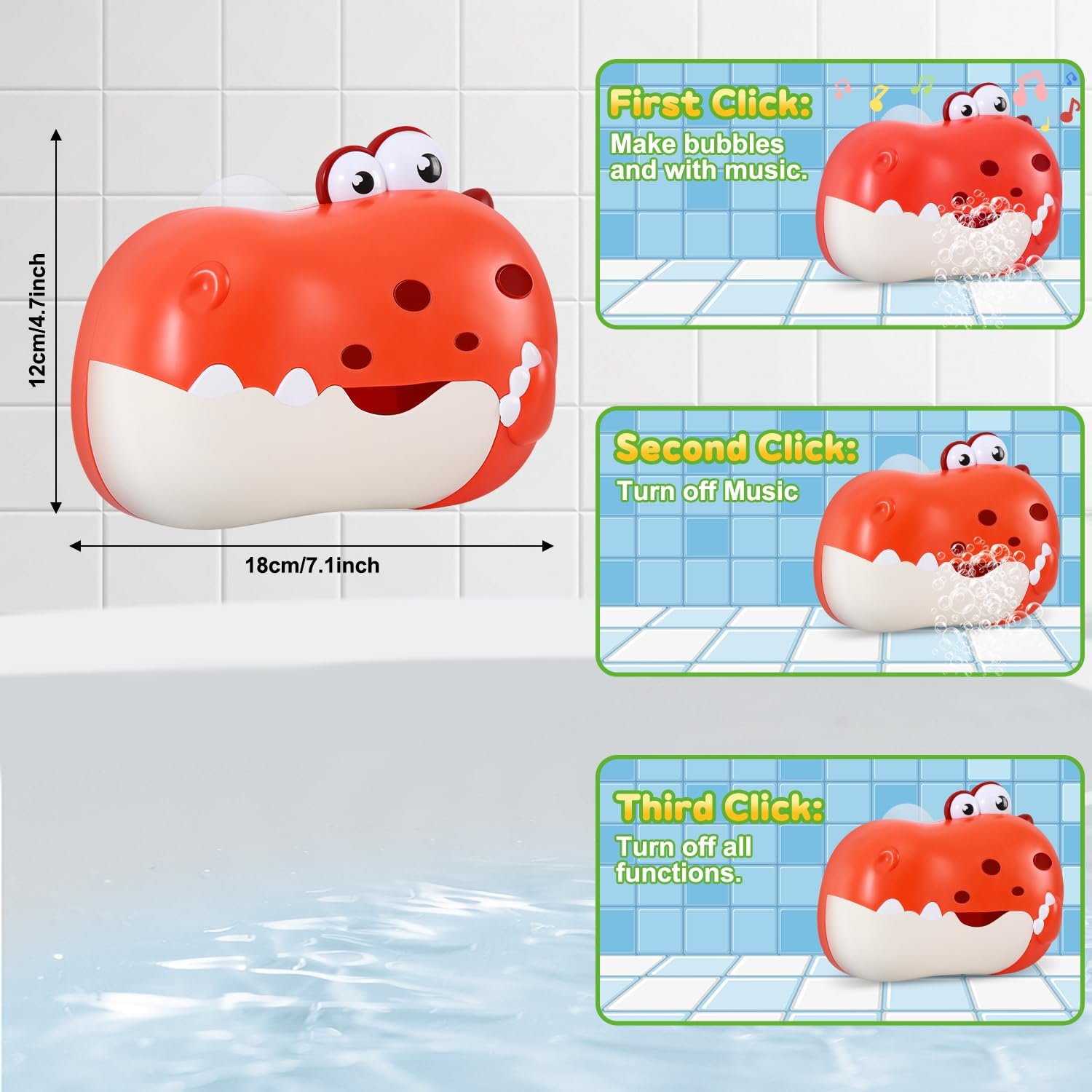 Игрушка для ванны Динозавр, Автоматическая, фото №5