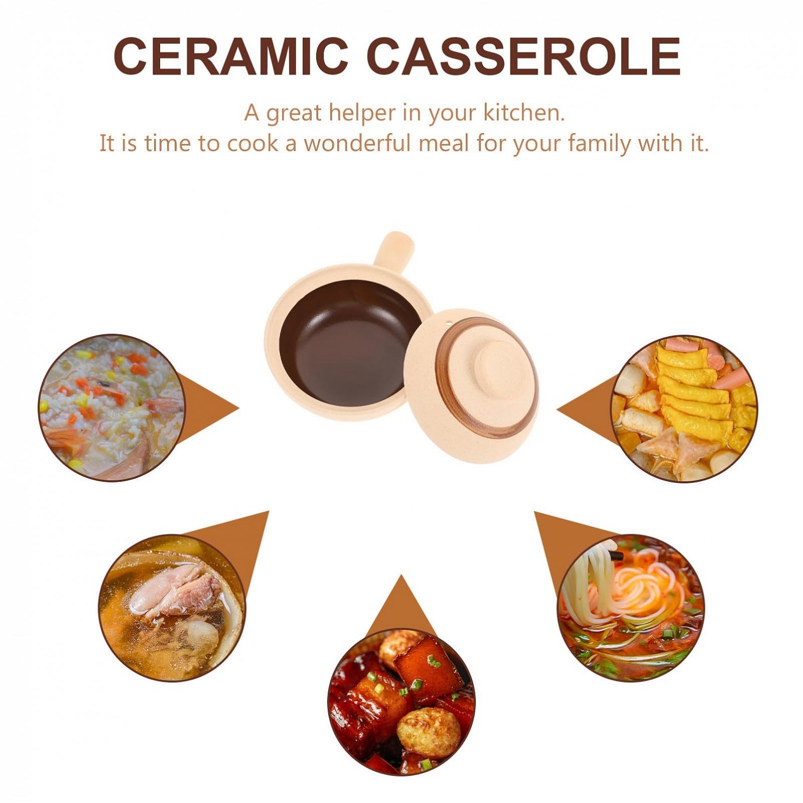 Ківш для запікання керамічний традиційний термостійкий З кришкою, фото №3