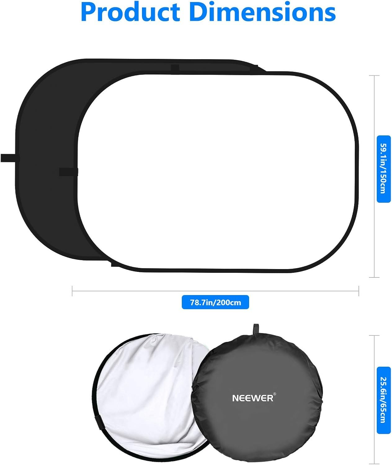 Фоны NEEWER Chromakey для фотографии 1.5м×2м Черный/Белый, фото №4
