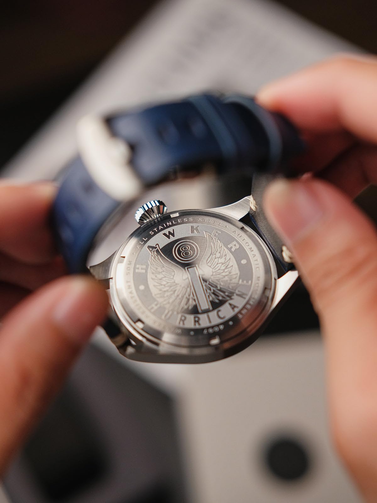 Годинник AVI-8 Hawker Hurricane Clowes Автоматичний 46 мм для чоловіків з ремінцем з натуральної шкіри AV-4097, фото №7