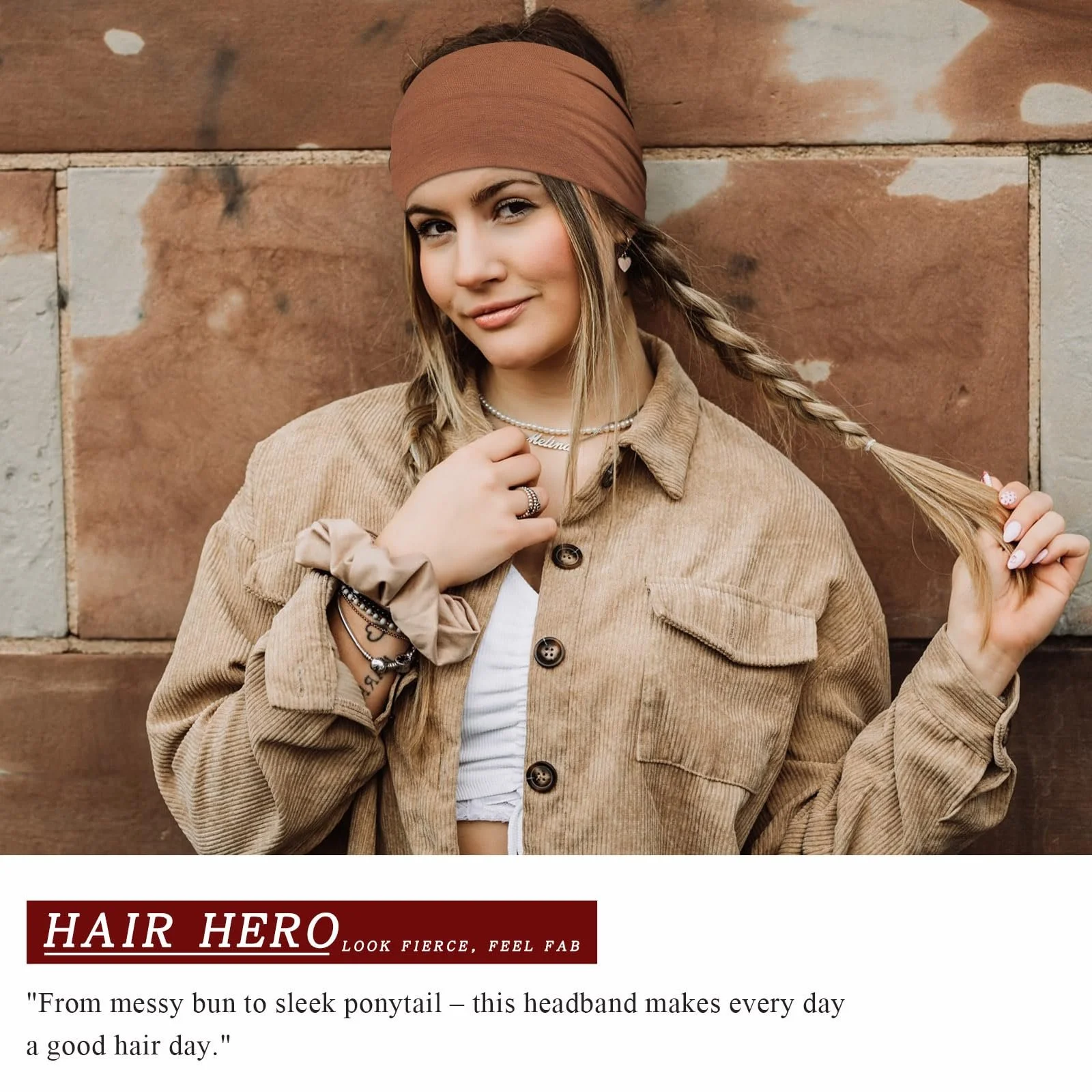 Пов'язка на голову жіноча широка еластична м'яка, фото №2