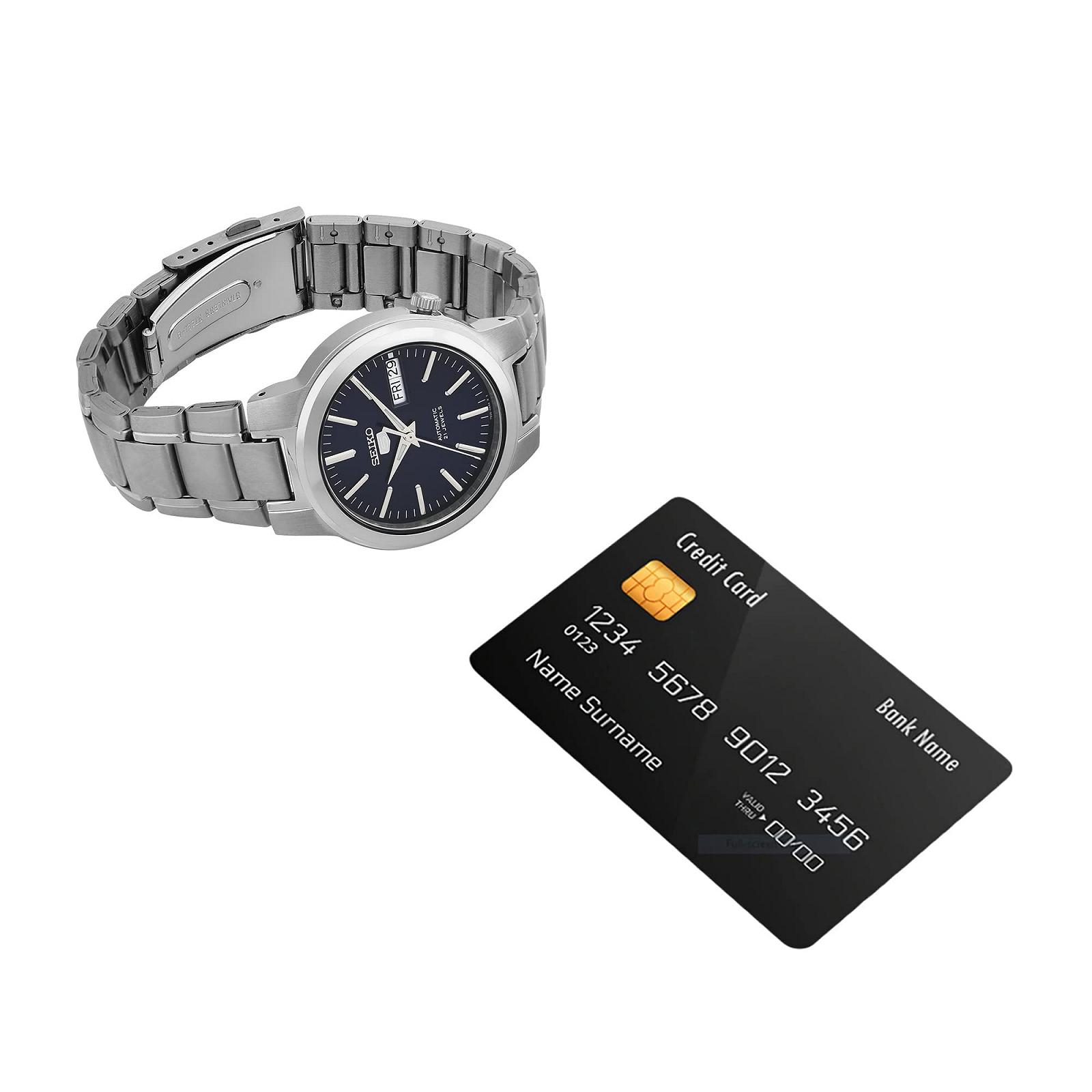Годинник Seiko Automatic SNKA05K з синім циферблатом і браслетом з нержавіючої сталі, фото №5