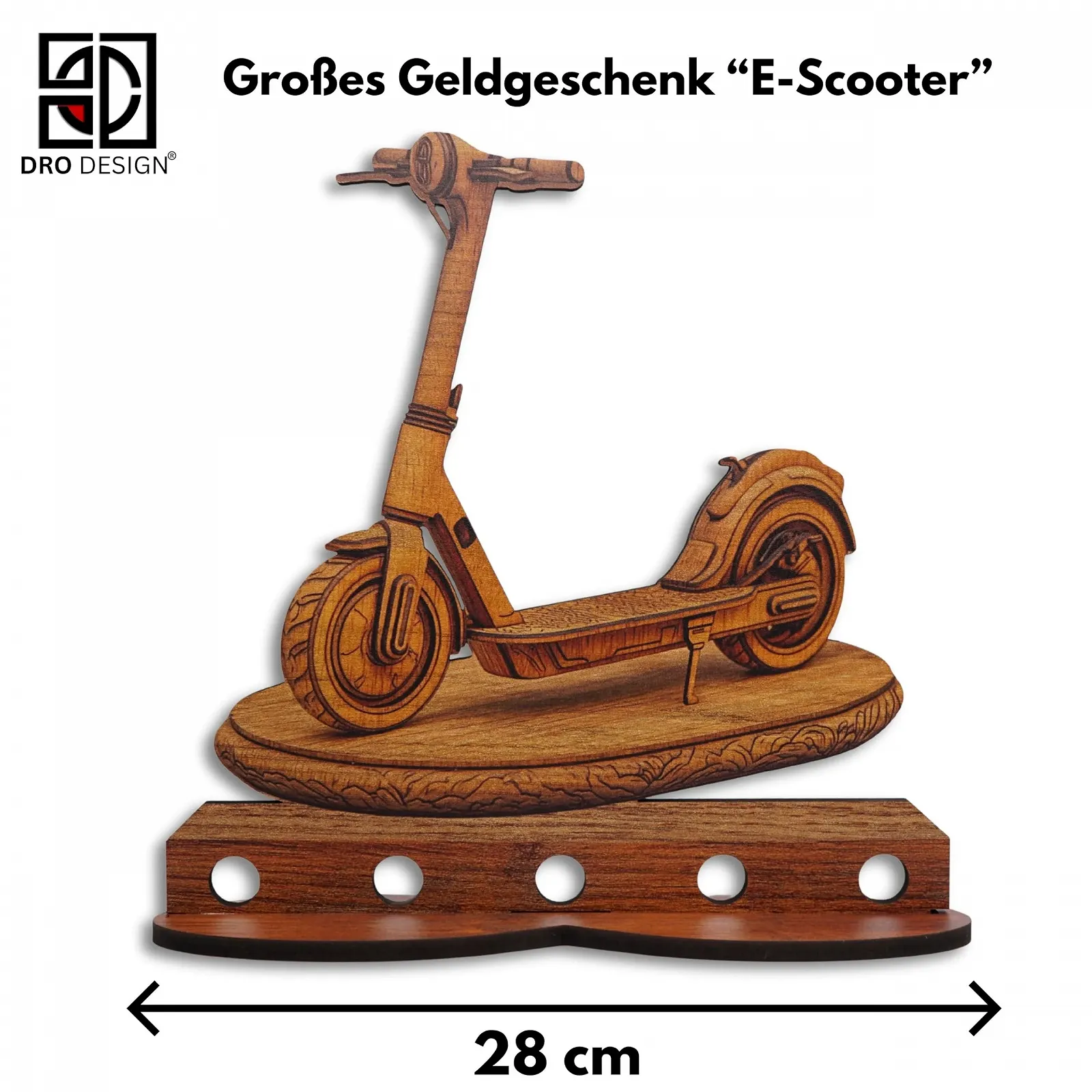 Креативний грошовий подарунок DRO Design Дерев'яний E-Scooter Прикраса, фото №2 Креативний грошовий подарунок DRO Design Дерев'яний E-Scooter Прикраса, фото №2