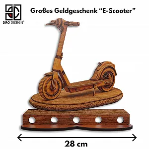 Креативний грошовий подарунок DRO Design Дерев'яний E-Scooter Прикраса synthetic.ua - Фото 1
