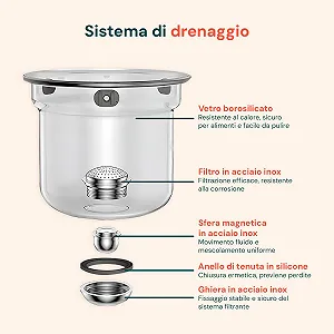 Чайник-заварник Скляний Wintem з фільтром 600/800мл з дерев'яною ручкою, вбудований фільтр для чаю та трав'яного чаю, герметична кришка synthetic.ua - Фото 1