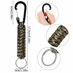 Брелок Paracord XREE 3 шт. Чорний, помаранчевий та камуфляжний synthetic.ua - Фото 1