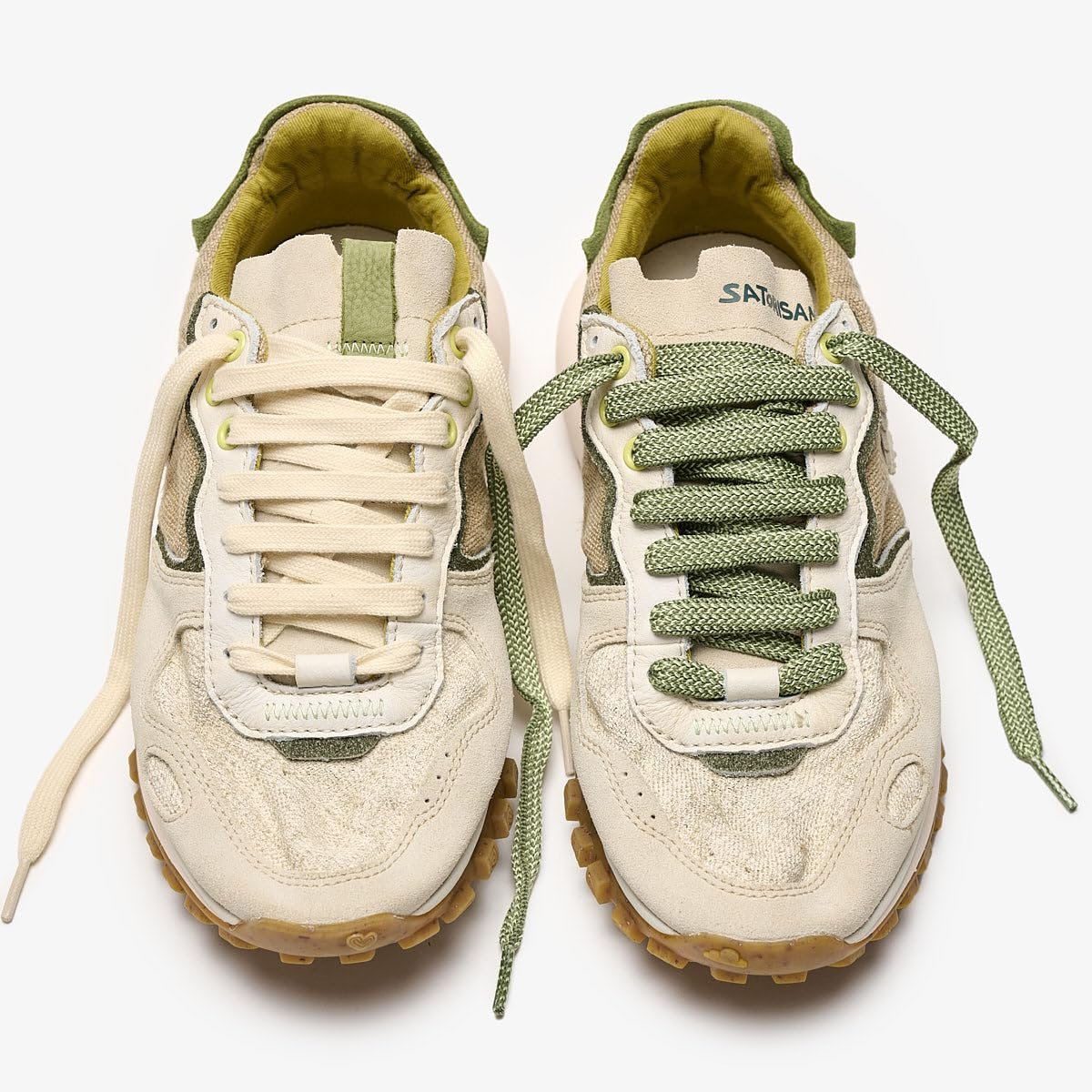 Кроссовки Satorisan Chacrona Metta Lino Whitewisp Кожа Лён Белый, фото №8