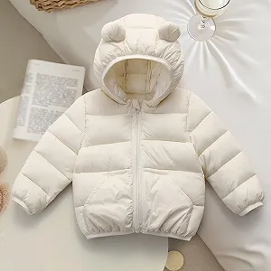 Куртка стеганая Generisch Детская однотонная легкая куртка с карманами, медвежьими ушками, теплая зимняя куртка для отдыха, мягкая осенняя куртка для активного отдыха, повседневная переходная куртка для девочек и мальчиков synthetic.ua - Фото 1