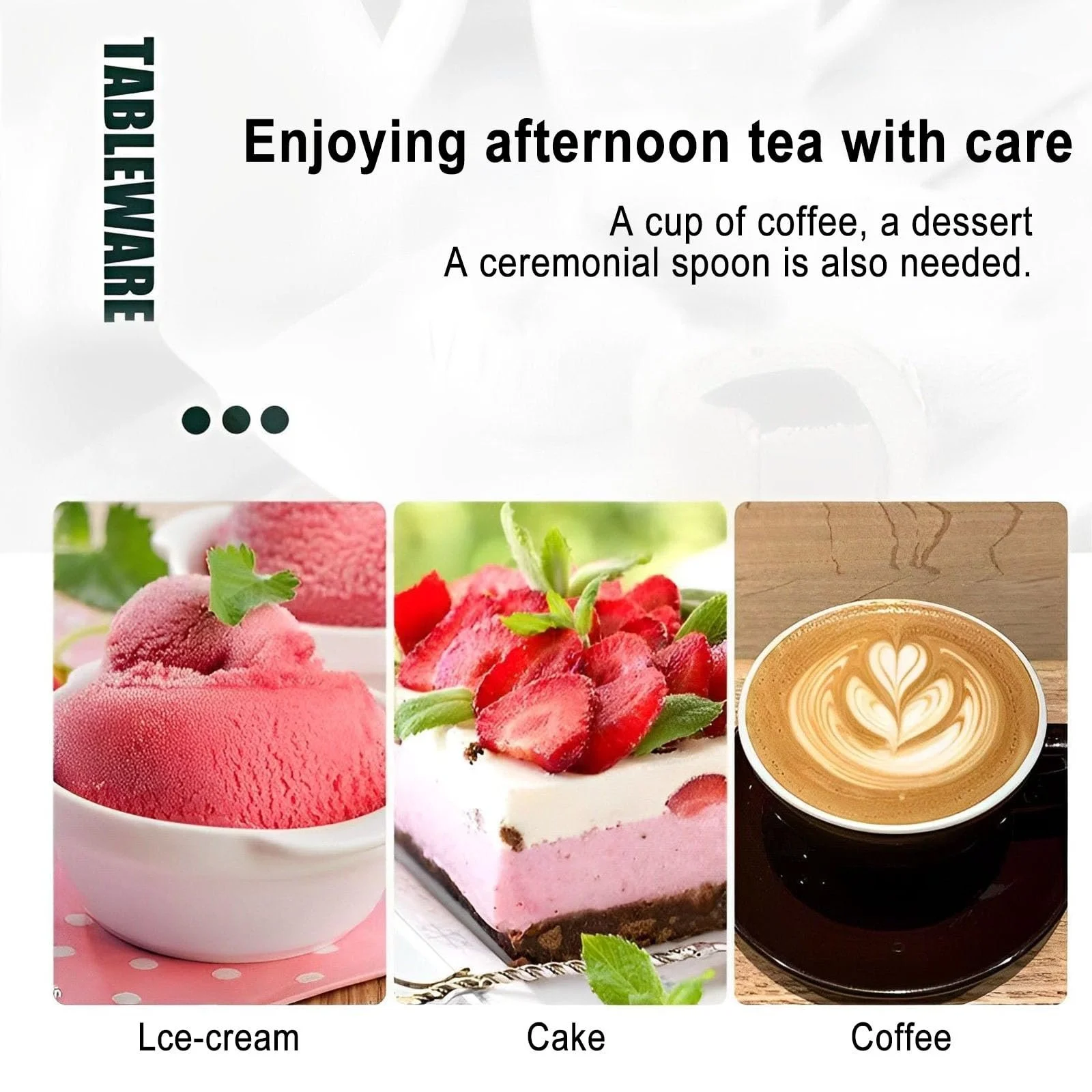 Набір з 16 десертних ложок, у формі лопати з нержавіючої сталі, фото №5