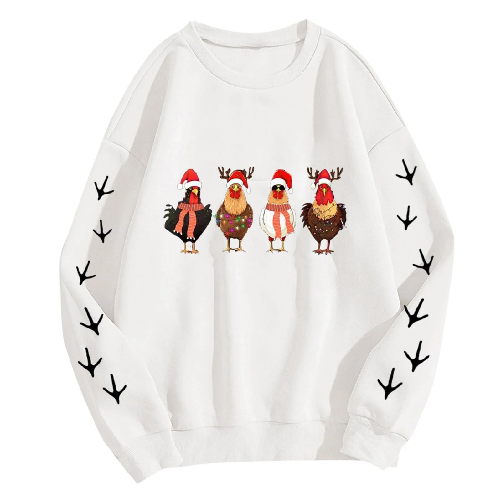 Жіночий світшот з капюшоном на Різдво, з довгими рукавами, фото №4