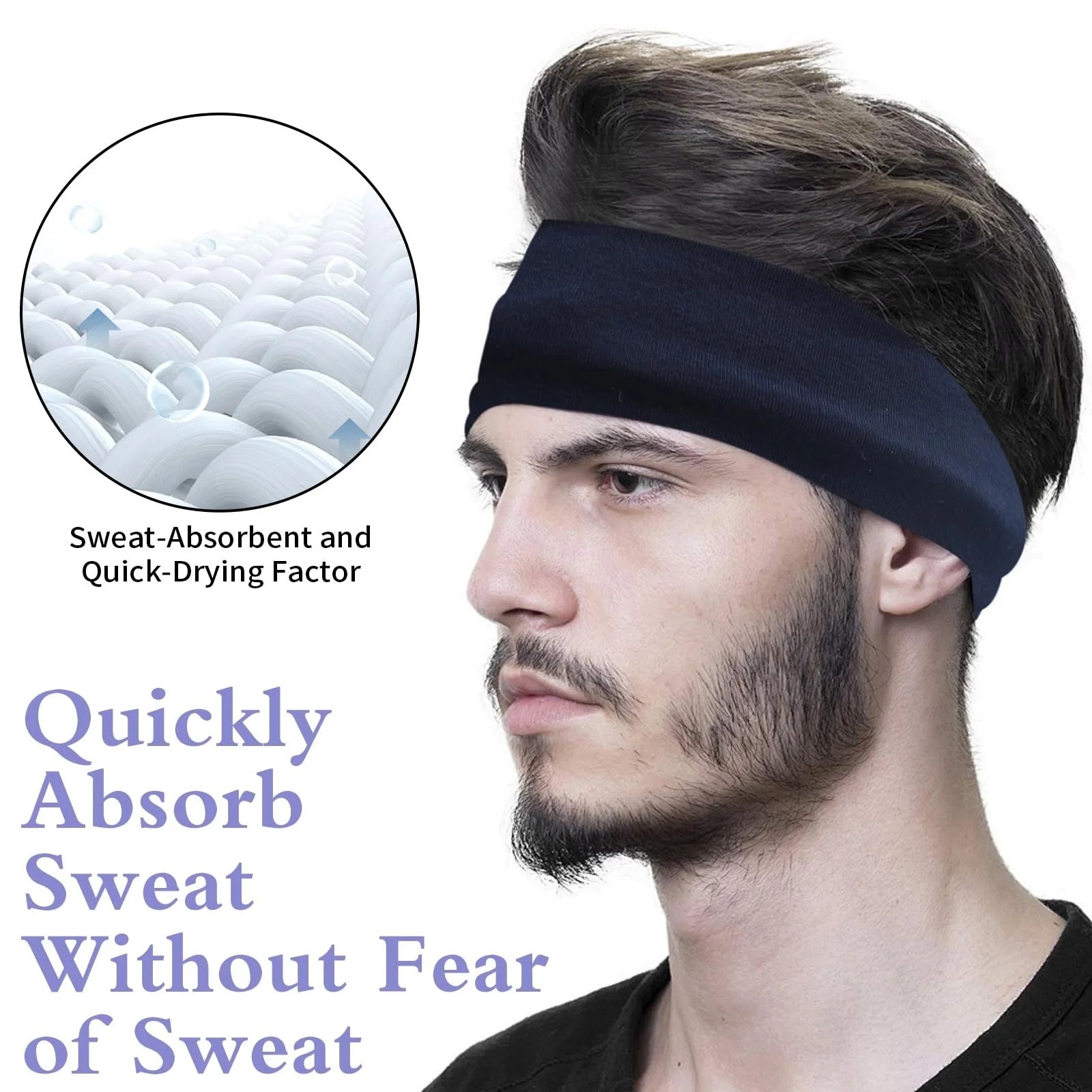 Спортивна Пов'язка на Голову Мікс Кольорів, 6 шт, фото №4