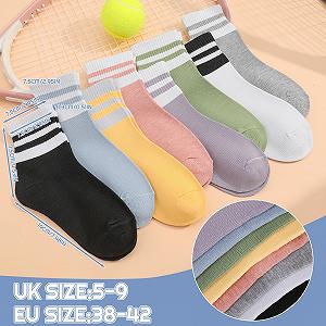 Женские носки 8 пар Спортивные носки для тенниса Разноцветные носки Ретро носки в полоску Хлопковые носки 38-42 synthetic.ua - Фото 1