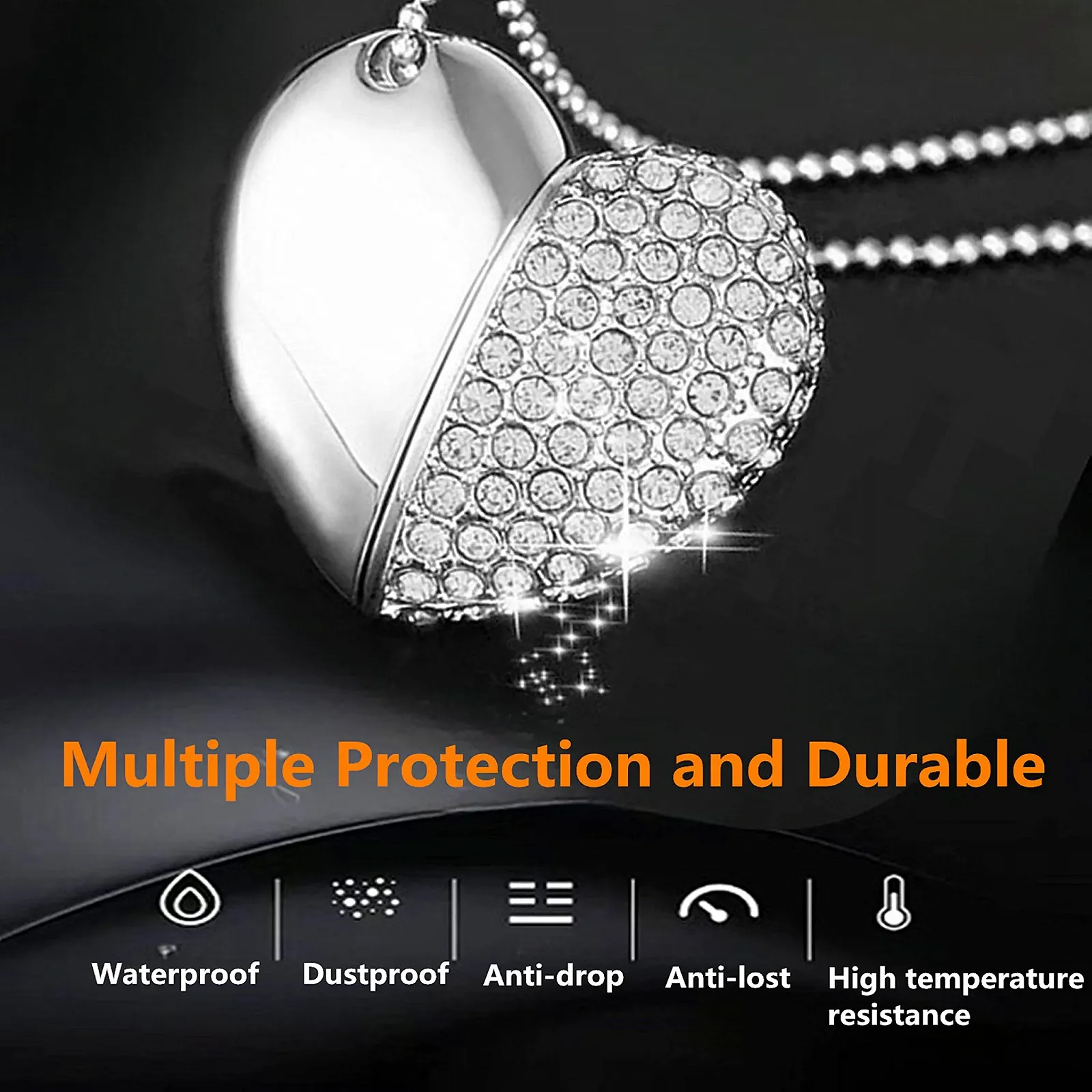 USB-флеш-накопичувач Heart Shape 64GB USB 3.0 Crystal, фото №7