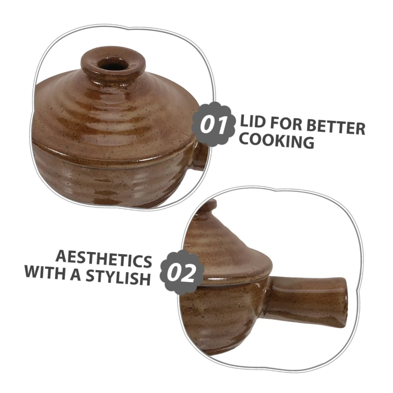 Набор суповых мисок Amosfun Japanese Coarse 2 шт с крышкой и ручкой Термостойкие, фото №8