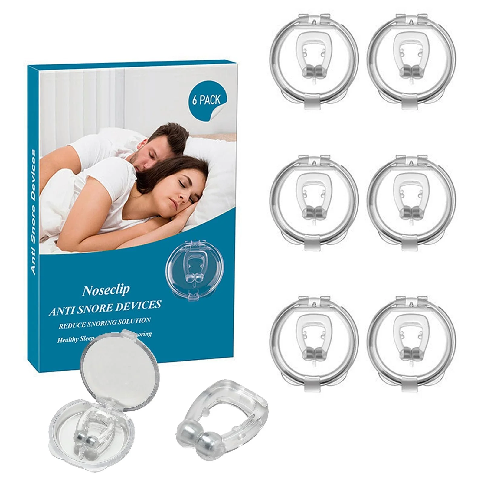 Набор из 6 стопоров от храпа, разделитель для носа., фото №1