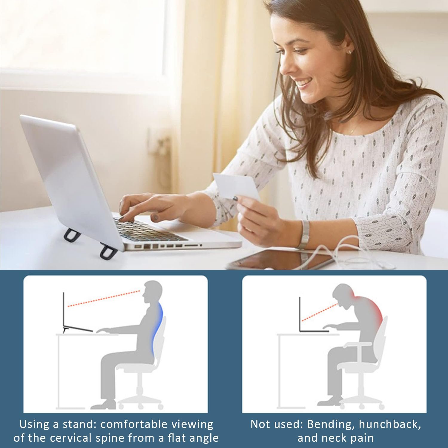 Подставка для клавиатуры портативная, 4 шт Мини-подставка для ноутбука самоклеящаяся, Подставка для компьютерной клавиатуры складная, Регулируемая подставка для компьютера невидимая для стола, Ножки для ноутбука (черный), фото №5