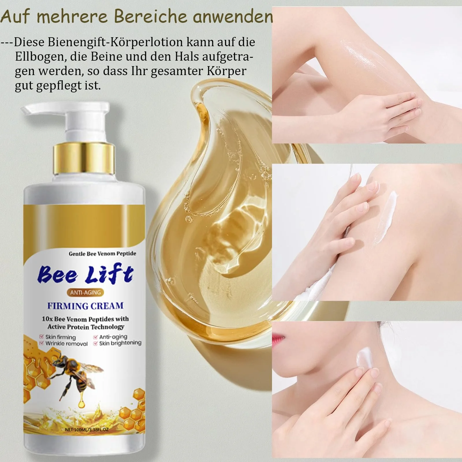 Лосьон для тела с пчелиным ядом для ухода за телом, мазь с пчелиным ядом против морщин, крем с витамином Е и пчелиным ядом, увлажняющий крем и крем для тела для сухого тела, фото №8 Лосьон для тела с пчелиным ядом для ухода за телом, мазь с пчелиным ядом против морщин, крем с витамином Е и пчелиным ядом, увлажняющий крем и крем для тела для сухого тела, фото №8