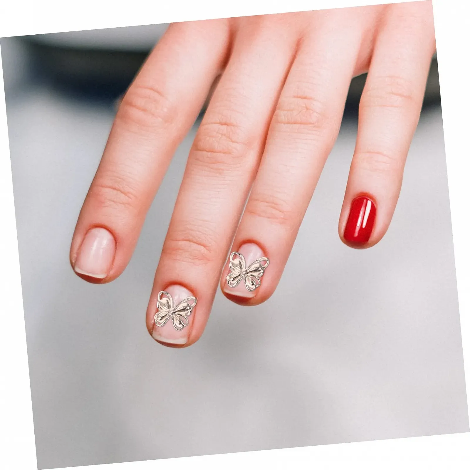 Наклейки для нігтів Метелики з Rhinestones, 40 шт, Rose Gold Cat Eyes, фото №9