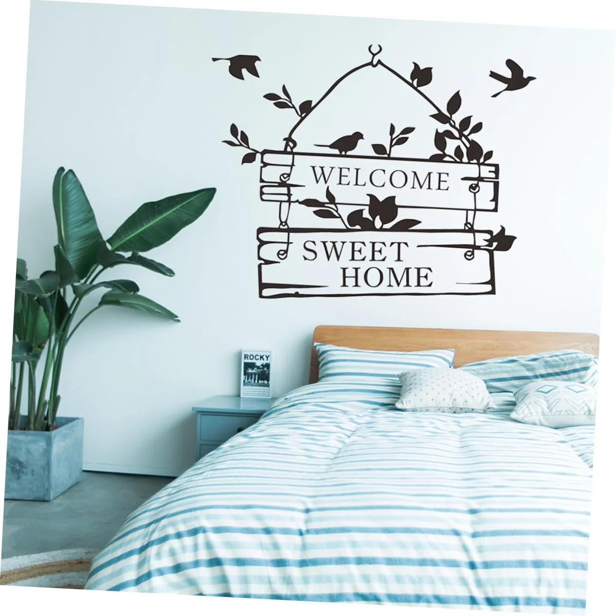 Наклейка на стену BESTYASH Welcome Home Самоклеящаяся ПВХ Съемная Экологичная Черная, фото №8