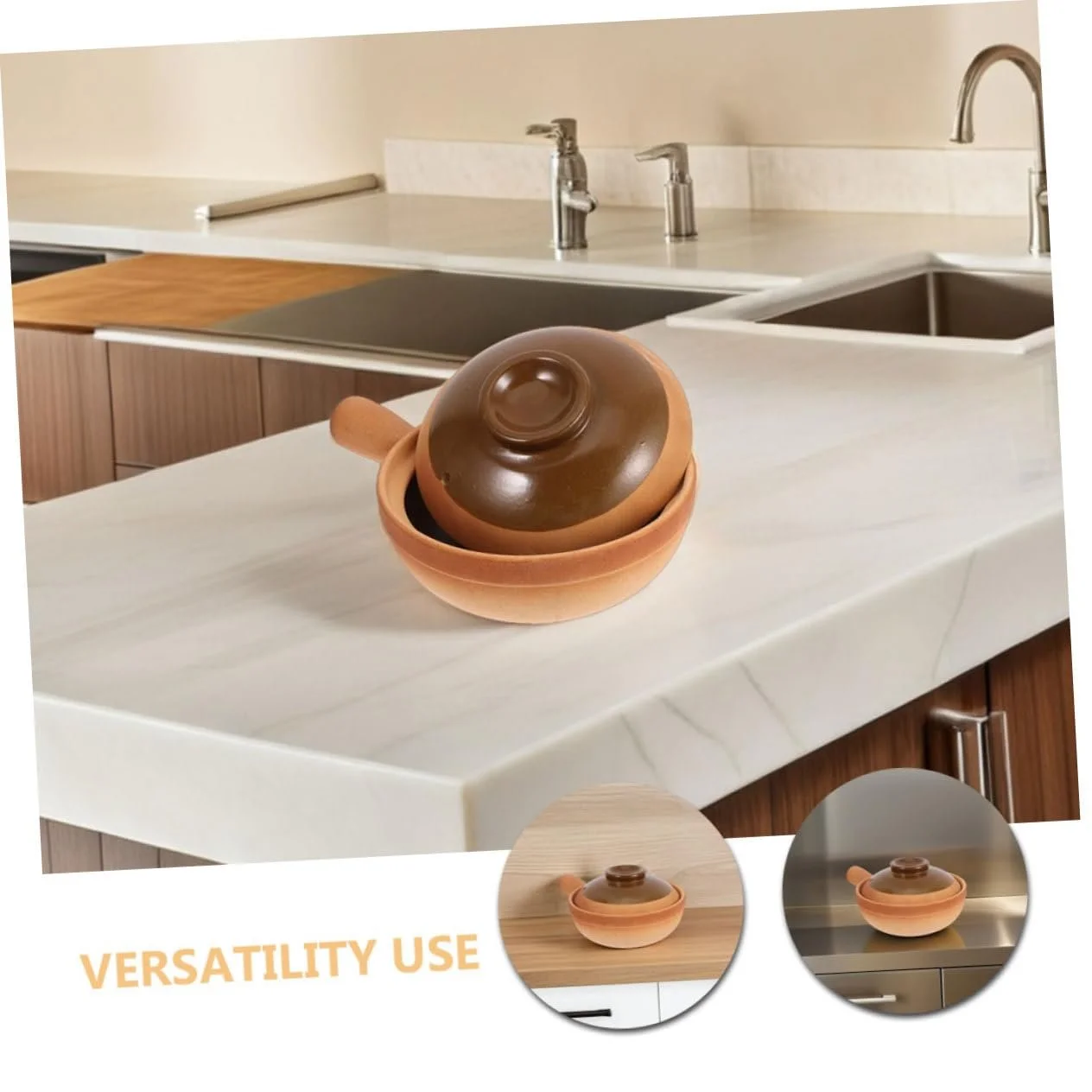 Горшок для запекания Garneck традиционный глиняный с крышкой многофункциональный, фото №8