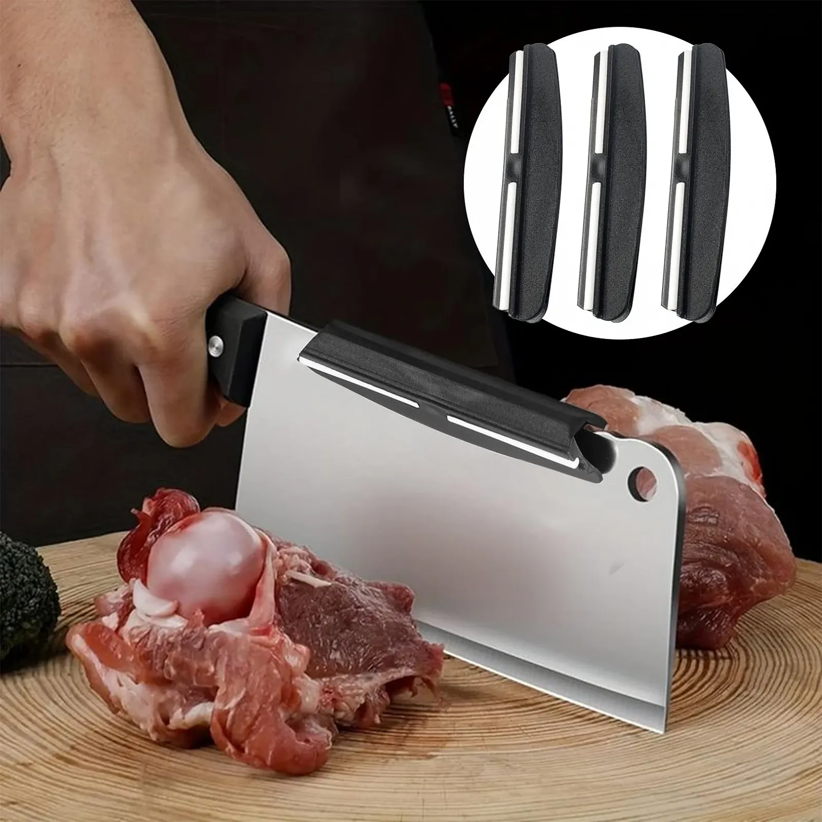 Набор направляющих для угла заточки ножей 15 градусов 3 шт черный, фото №5