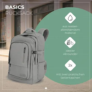 Рюкзак для ноутбука Travelite Basics 15.6 дюйма 28 л 48 см 900 г Світло-сірий synthetic.ua - Фото 1