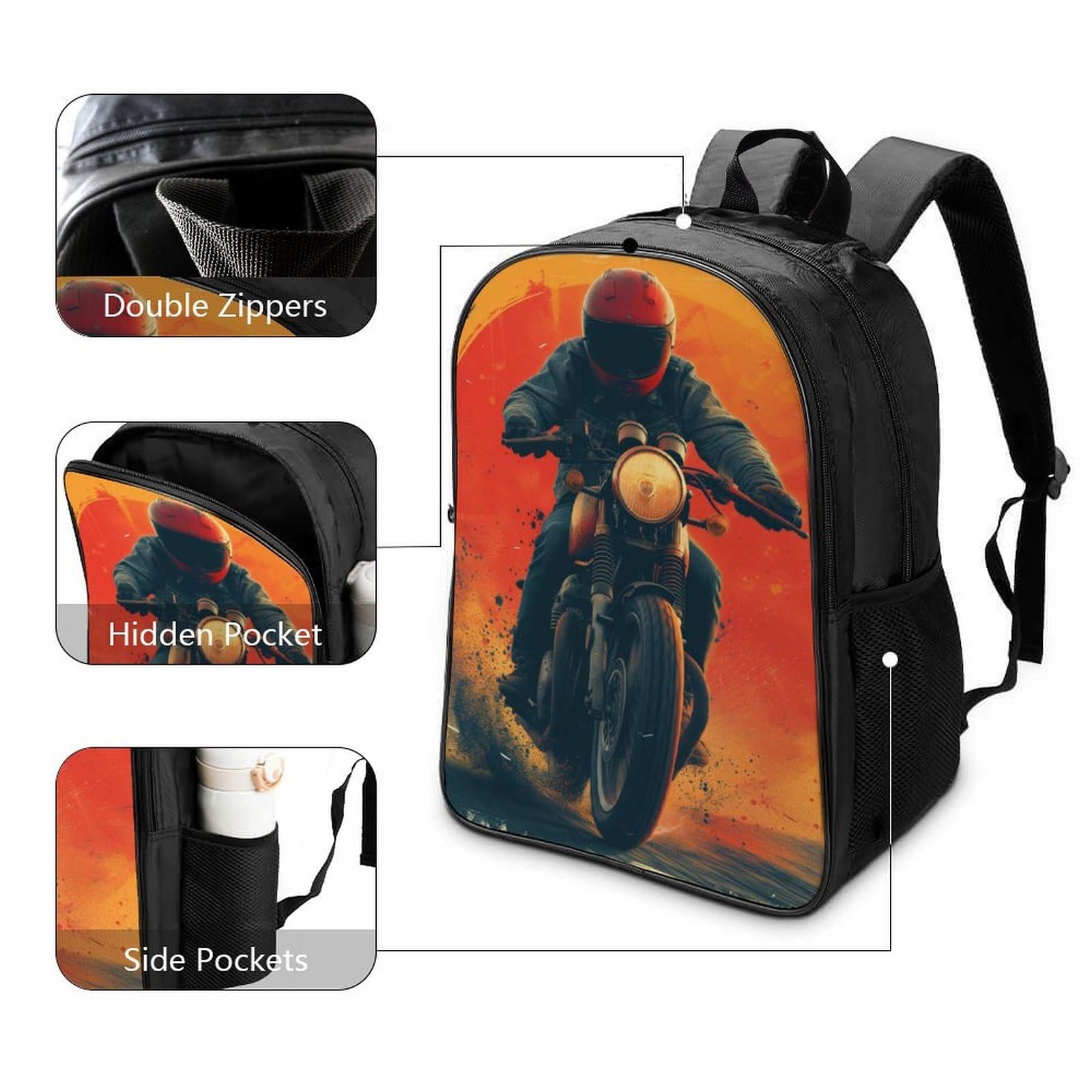 Рюкзак FPAKAKIIE Motorbike 3D, 40x28x16см, фото №3