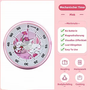 Таймер механический визуальный 60 минут магнитный Pink цена на synthetic.ua - Фото 1 Таймер механический визуальный 60 минут магнитный Pink synthetic.ua - Фото 1