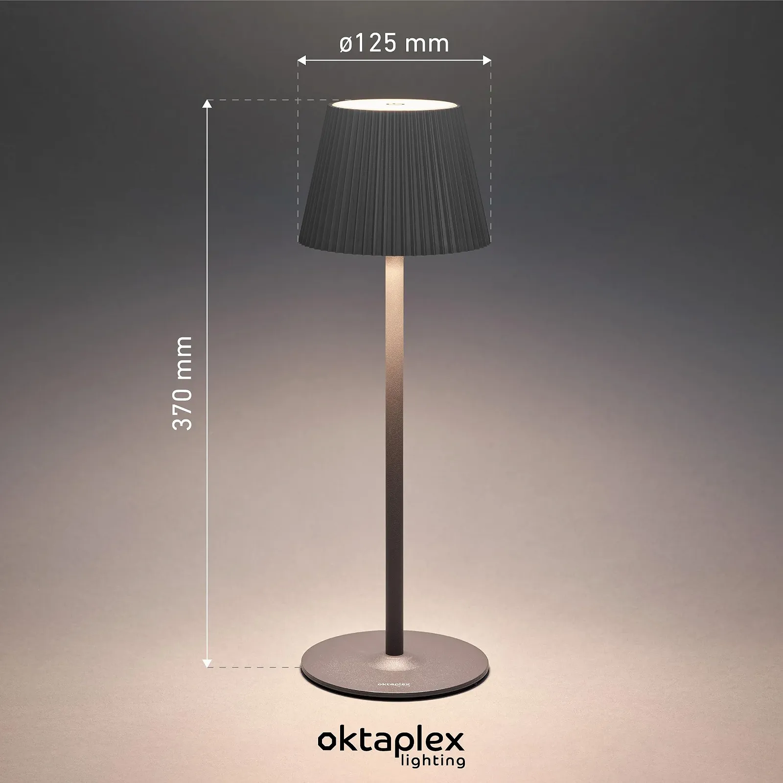 Настільні лампи комплект 2 шт Oktaplex Vero LED 200 лм IP54 акумуляторні 37 см Антрацит, фото №6