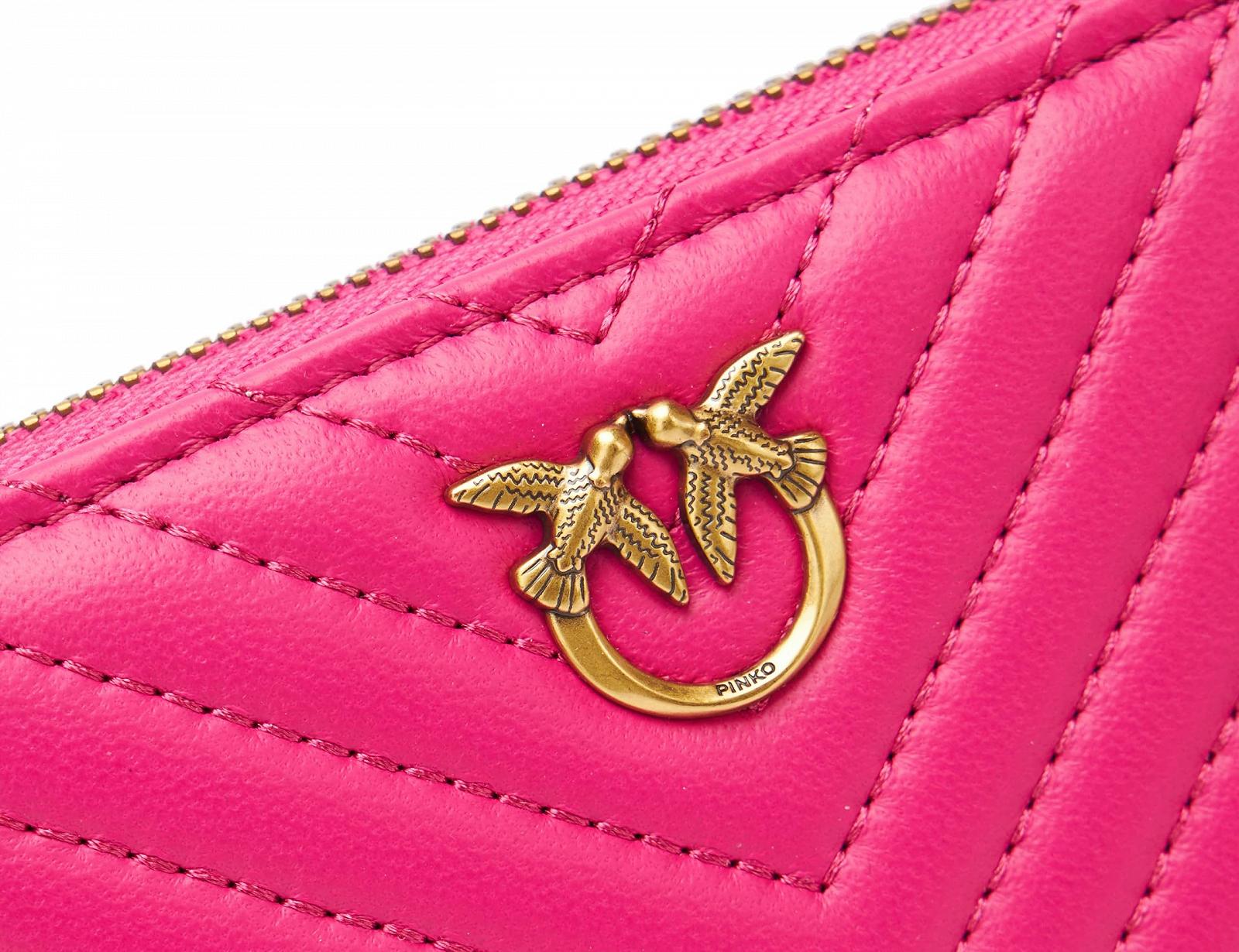 Гаманець Pinko Taylor Zip Around Sheep Nappa Chevron Аксесуар для подорожей Рожевий, фото №3