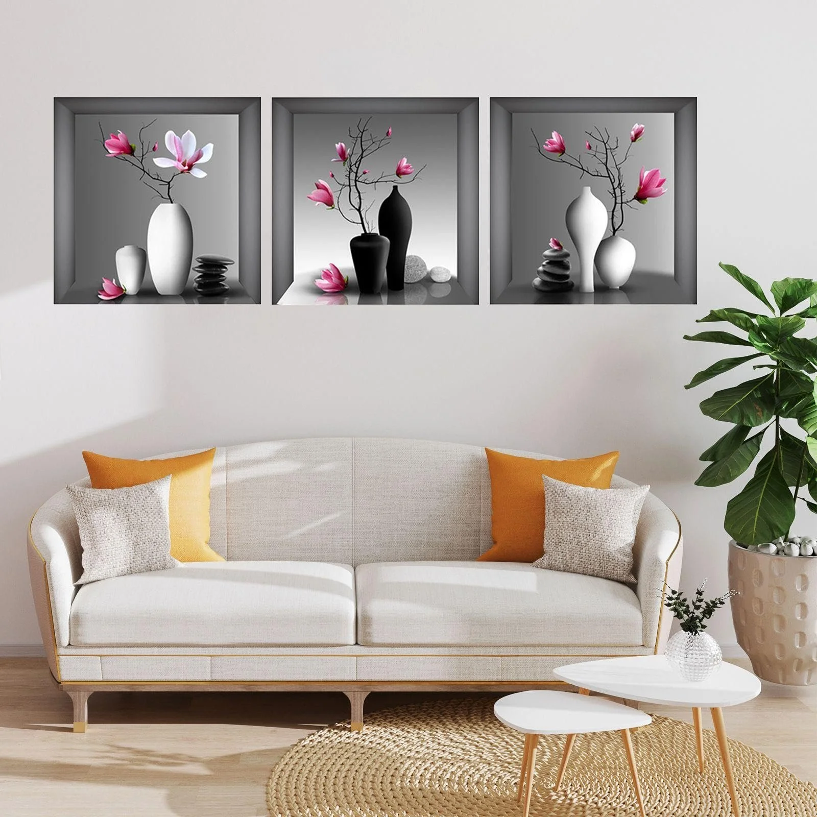 Наклейки настінні 3D Вази 30 x 30 см 3 шт., фото №5 Наклейки настінні 3D Вази 30 x 30 см 3 шт., фото №5