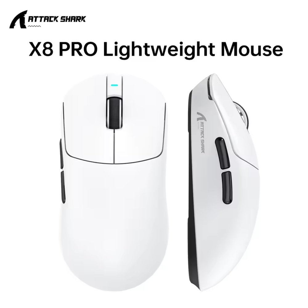 Миша Attack Shark X8 Pro PAW3950Pro 40000DPI 700IPS 60G 8000Hz White, фото №1 Миша Attack Shark X8 Pro PAW3950Pro 40000DPI 700IPS 60G 8000Hz White, фото №1
