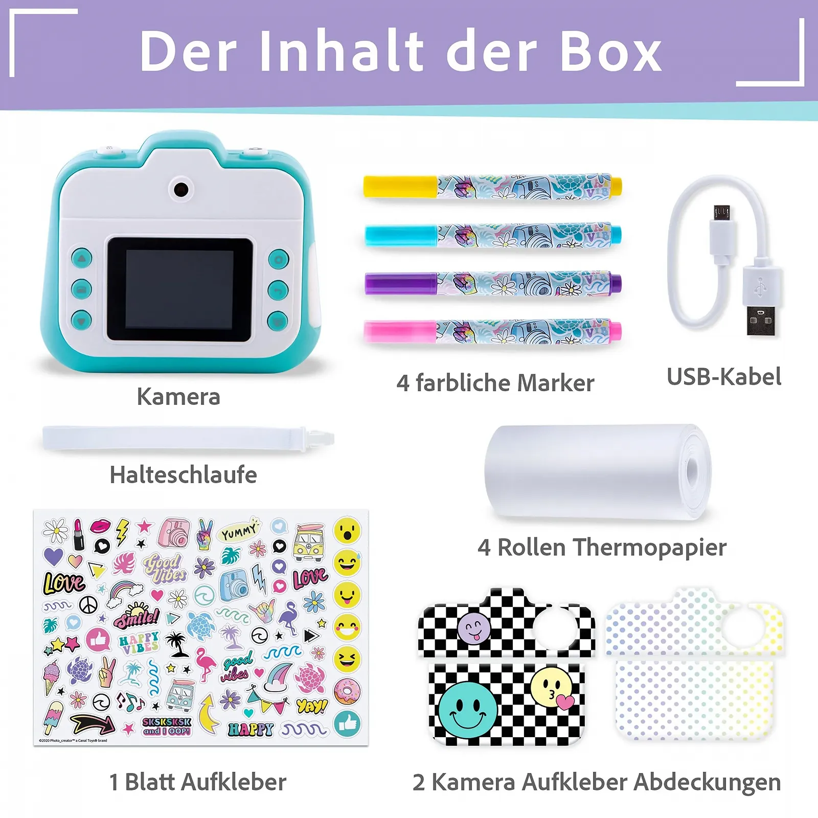 Цифровая камера мгновенной печати Canal Toys CLK 001 250 Photos LCD Light Blue, фото №7