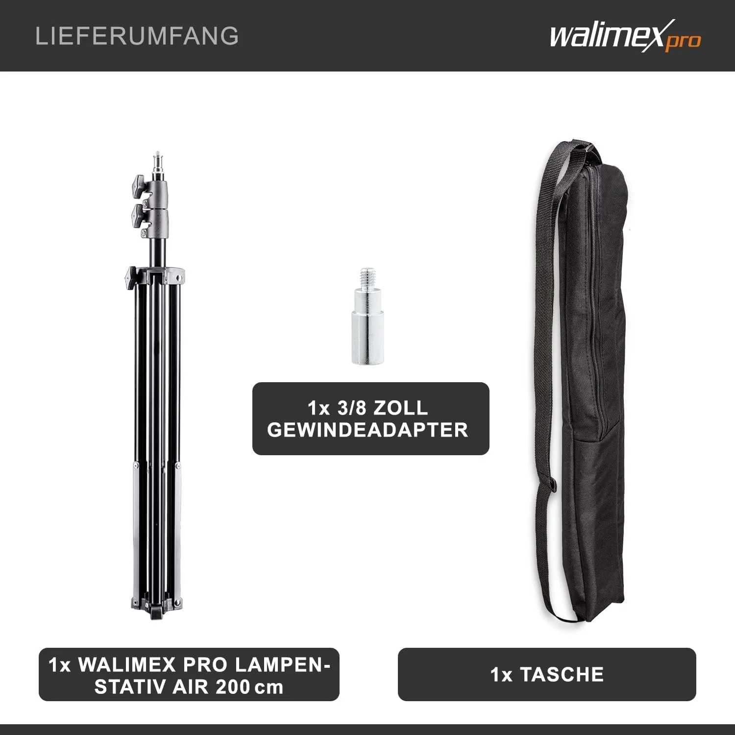 Штатив Walimex Pro Air 200 2 м Черный, фото №4