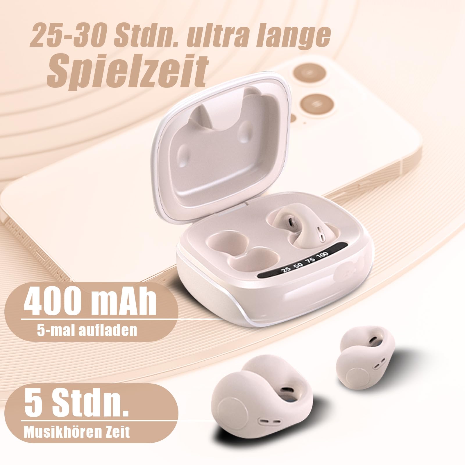 Навушники Bluetooth бездротові Ear Clip Air Line Bone Sound Спортивні з мікрофоном водонепроникні, фото №5