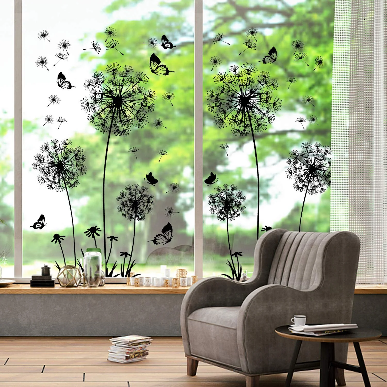 Наклейка на стіну Dandelion Flowers XXL 165 x 130 см 2 шт чорна, фото №8 Наклейка на стіну Dandelion Flowers XXL 165 x 130 см 2 шт чорна, фото №8
