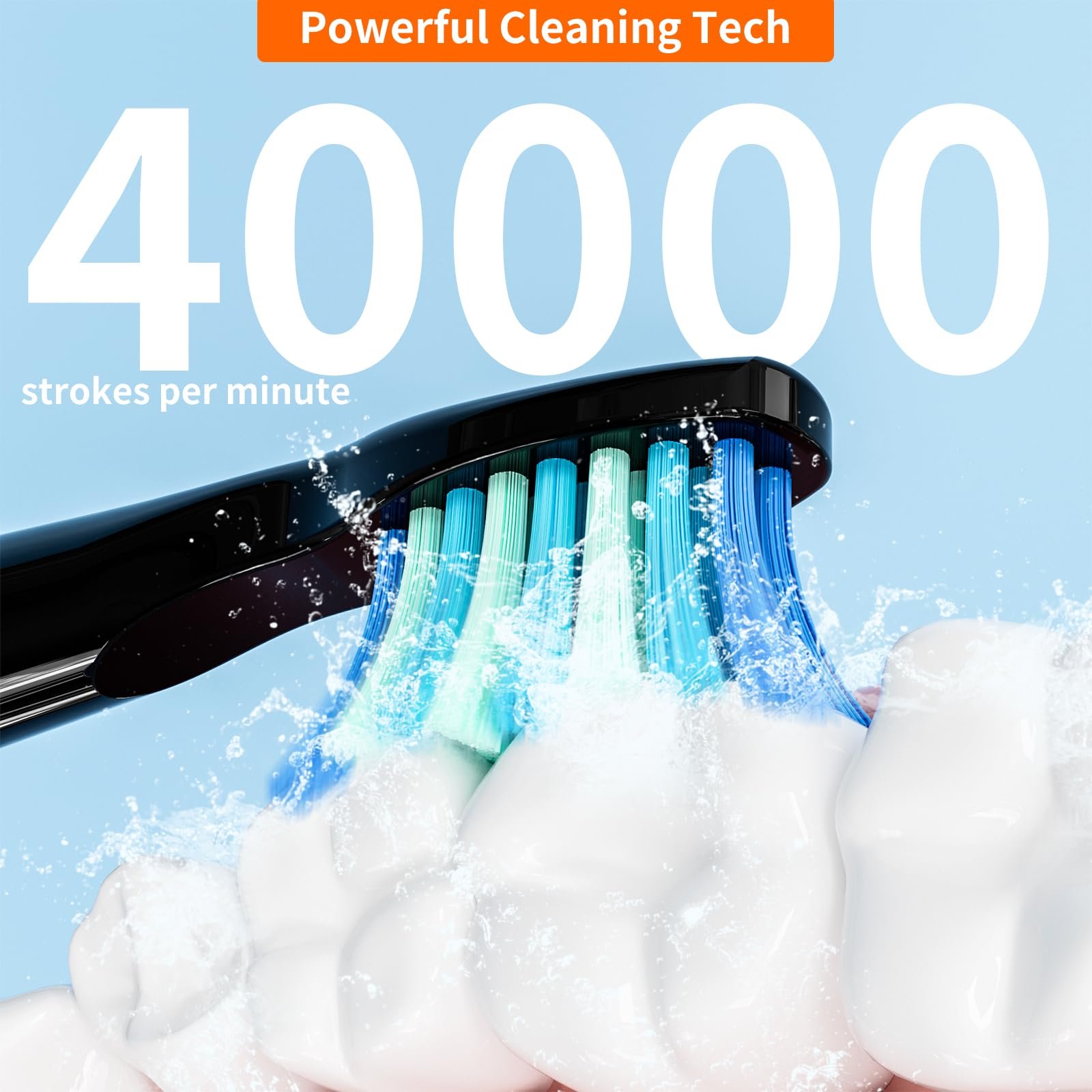 Електрична ультразвукова зубна щітка Seago 5 режимів Чорна, фото №2